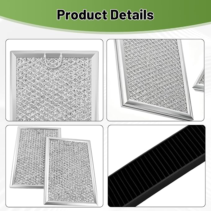 3Pcs Microwave Filter Set Replace for JVM7195SK6SS, PNM9216SK5SS, JVM7195EK5ES, JNM7196DK5BB, JVM7195DK5WW, JNM7196SK6SS, Compatible with GE Charcoal&Grease Filter