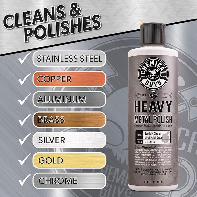Chemical Guys, Heavy Metal Polish for Chrome, Aluminum & Stainless, 16 oz