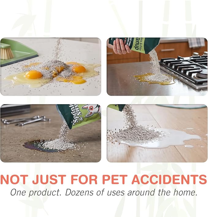 Sprinkle & Sweep: Pet Mess & Odor Cleanup - 4 Pack, 15oz Bags - Dog Accident Clumping Powder, Remove Pee-Poo-Vomit From Hard Surfaces, Ultra-Absorbent