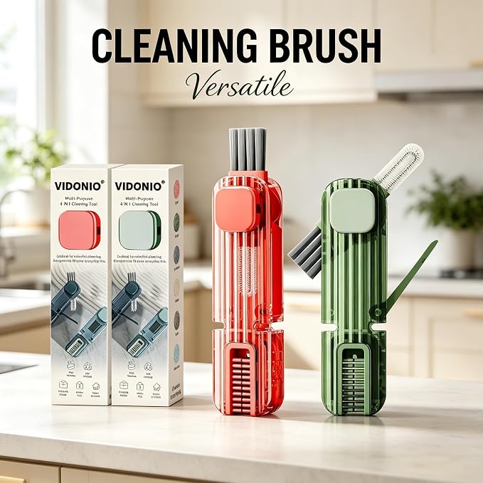 2Pcs 4 in 1 Cup Lid Gap Cleaning Brush Set,Multifunctional Crevice Cleaning Brush for Bottle,Multipurpose Bottle Cleaner with Compact Design Tiny Silicone Cup Holder Cleaner Tool,Kitchen Gadgets