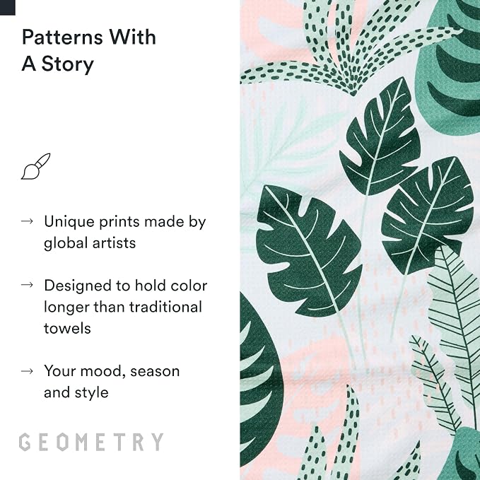 GEOMETRY Kitchen Tea Towels - Quick Dry Microfiber Dish Towels for Kitchen Diedre, 18" x 30" 1 Pack
