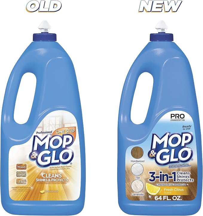 Mop & Glo Professional Multi-Surface Floor Cleaner, Triple Action Shine Cleaner, Fresh Citrus Scent, 64 Oz