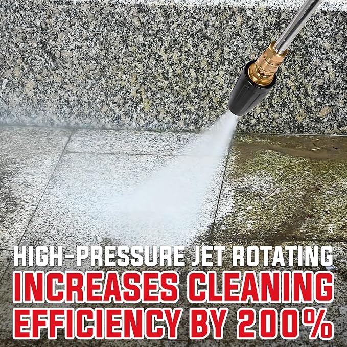 YAMATIC Pressure Washer Turbo Nozzle Tips, 3600 PSI 4.0 GPM | 1/4" Stainless Steel Quick Connector, 360° Rotating, Easy to Install, Compatible with Ryobi, Greenworks, Craftsman, Troybilt