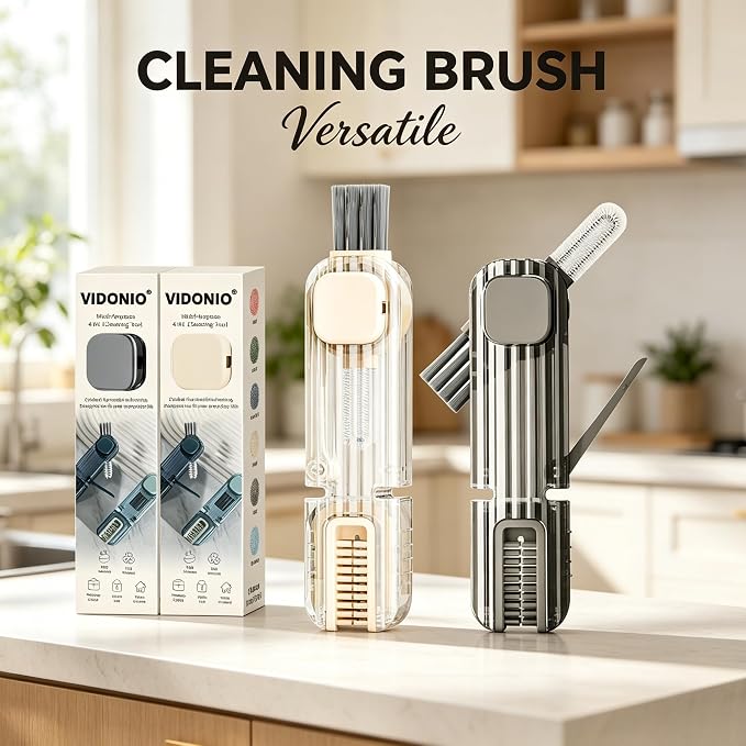 2Pcs 4 in 1 Cup Lid Gap Cleaning Brush Set,Multifunctional Crevice Cleaning Brush for Bottle,Multipurpose Bottle Cleaner with Compact Design Tiny Silicone Cup Holder Cleaner Tool,Kitchen Gadgets