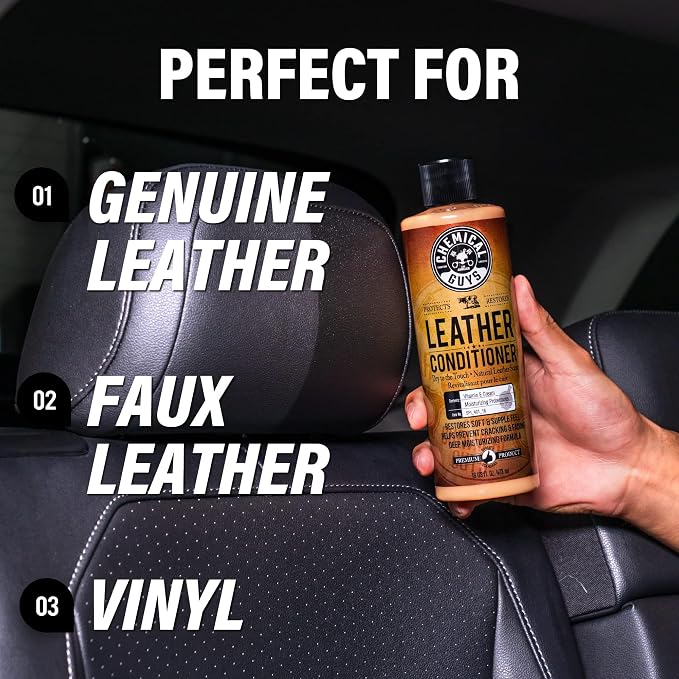 Chemical Guys, Leather Cleaner & Conditioner Kit, Travel Size, 2 x 4 oz | Two-step kit cleans then conditions seats, bags and boots, pH-balanced for natural and sealed leather