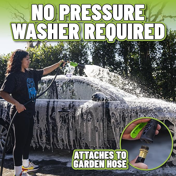 Chemical Guys, TORQ Foam Blaster 6 Cannon, Garden Hose Attachment for Cars | Sprays thick clinging suds straight off your garden hose, no pressure washer, with an adjustable foam ratio dial