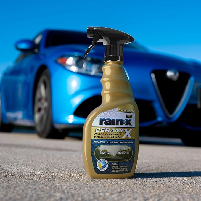 Rain-X 630177SRP Cerami-X Glass Cleaner + Water Repellent, 23oz - Cleaning Effectively While Remaining Streak Free, Protecting Against Contaminants and Stains