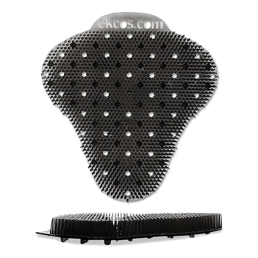 Diversey Ekcos EKS-7BK-12 ekcoscreen 60 Day Premium Anti-Splash Urinal Screen, Deodorizer for Cleaner Restrooms, Mint Scent, Black, 12-Screens