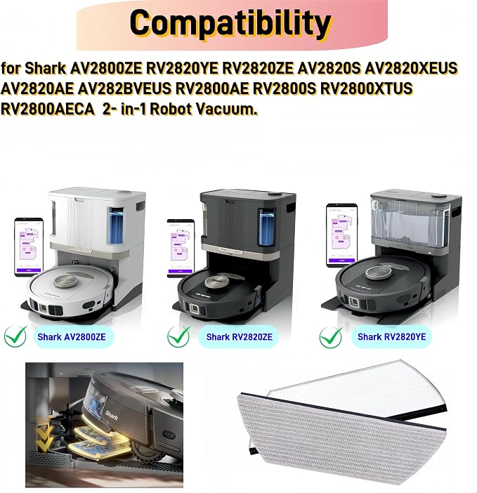 10 Pack Replacement Mop Pads Compatible with Shark AV2800ZE RV2820YE RV2820ZE AV2820S AV2820AE RV2800AE RV2800S PowerDetect Never Touch Pro,Washable Reusable