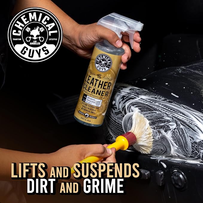 Chemical Guys, Leather Cleaner & Conditioner Kit, Travel Size, 2 x 4 oz | Two-step kit cleans then conditions seats, bags and boots, pH-balanced for natural and sealed leather