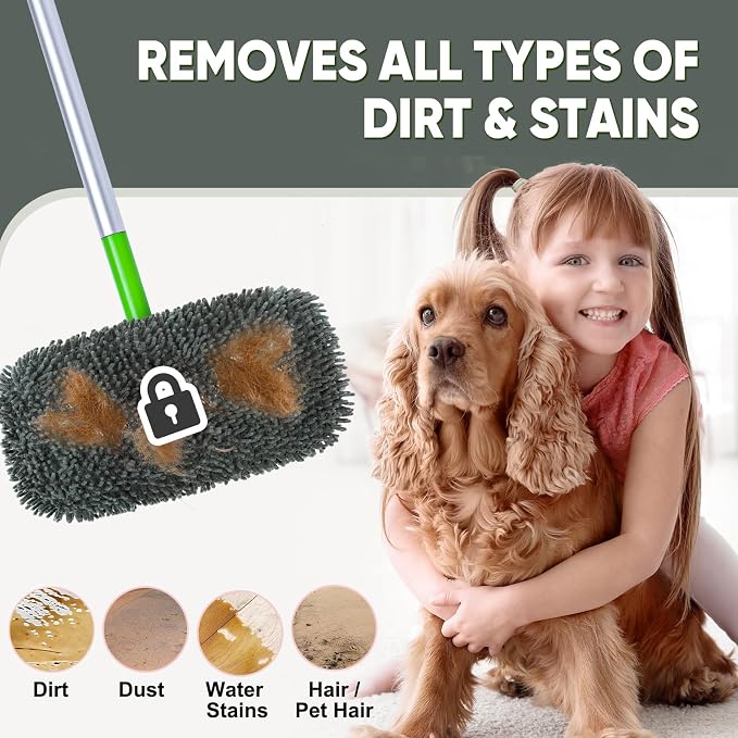 6-Pack Reusable Microfiber Mop Pads Compatible with Swiffer Sweeper, Dry & Wet Sweeping Cloths - Washable Wet Pads Refill for Multi-Surface/Hardwood Floor Cleaning -Grey