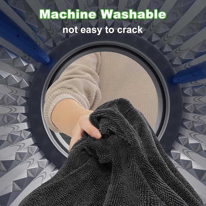 JOYMOOP Microfiber Towels for Cars, 3 Pack 35.4" x 23.6" Car Drying Towel, Dark Gray Reusable Car Towel, Quick Drying Car Microfiber Cleaning Cloth for RVs, SUVs, Trucks