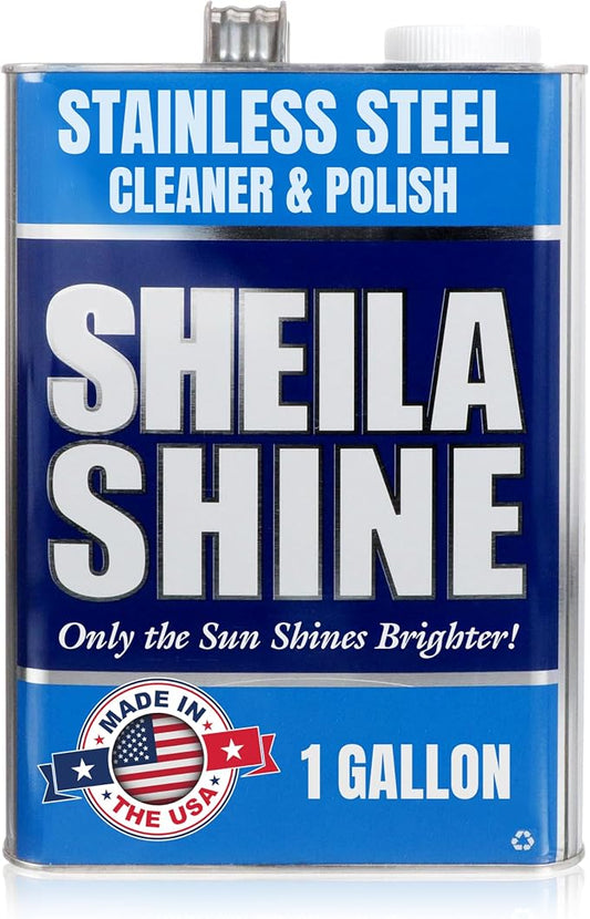 Sheila Shine 1 Gallon Stainless Steel Cleaner and Polish - Cleans, Polishes & Protects Kitchen Appliances, Refrigerators, Sinks, Ovens & Grills - Cleaner for Stainless Steel Appliances