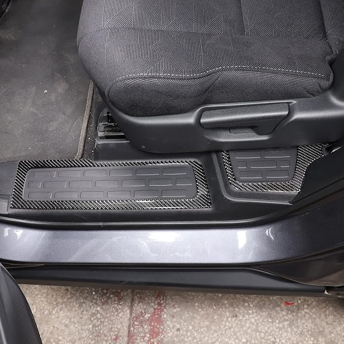 Car Door Sill Scuff Plate Trim Panel, Car Door Entry Guards, Threshold Strip, Door Sill Guard for Honda Pilot 2015-2019, Carbon Fiber (Built-in Door Sill Sticker)
