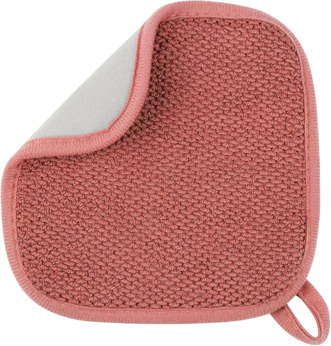 GeeRic Microfiber Dish Drying Mat, Super Absorbent Kitchen Dish Drying Pad, Reversible for Countertop, 7*7 inch Red