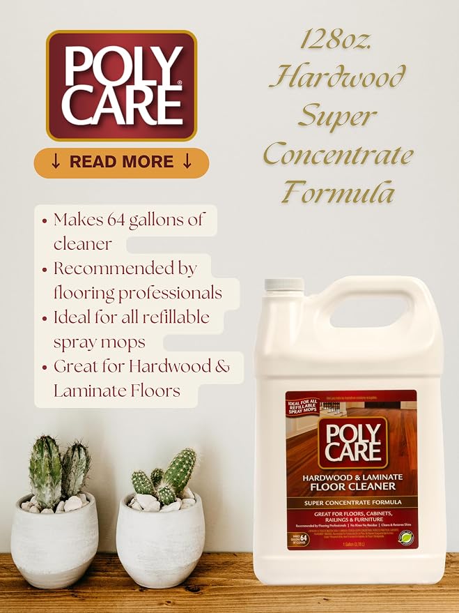 Hardwood Floor Cleaner Super Concentrate - 128 Fl Oz - Fresh- Dilute Concentrate with Water for Spray Mops and Spray Bottles - Residue-Free Floor Cleaning Solution