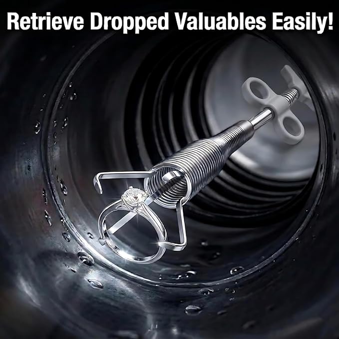 Drain Snake, Drain Clog Remover - Gutter Cleaning Tools Drain Cleaner for Toilet Sewer Shower Kitchen Bathroom Tub Clogged Drains Opener Cleaning Tool, Flexible Grabber Claw Pick Up Reacher (79 inch)