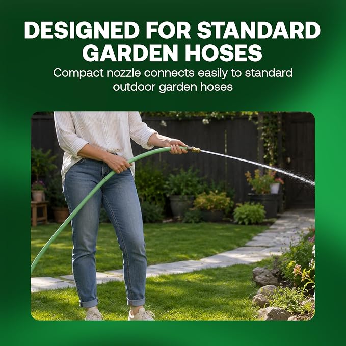 Rain Bird HENZLB2ADJ 2-Inch Lead-Free Brass Twist Adjustable Water Hose End Nozzle - High Pressure Garden Hose Jet Sprayer with Adjustable Stream Pattern, 3/4 in. GHT Connection for Outdoor Cleaning