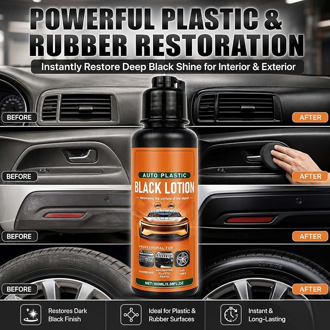 Auto Plastic Black Lotion - Auto Plastic Restorer Black Lotion
