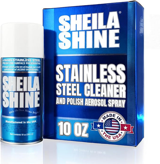 Sheila Shine 10oz Stainless Steel Cleaner and Polish - Cleans, Polishes & Protects Kitchen Appliances, Refrigerators, Sinks, Ovens & Grills - Residue, Streak Free Shine - Stainless Steel Cleaner Spray