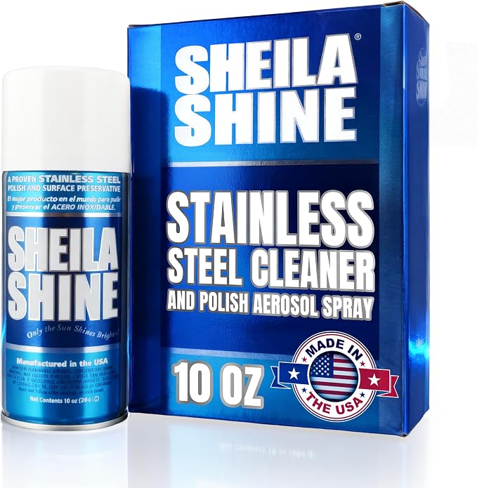 Sheila Shine 10oz Stainless Steel Cleaner and Polish - Cleans, Polishes & Protects Kitchen Appliances, Refrigerators, Sinks, Ovens & Grills - Stainless Steel Sink Cleaner for Kitchen Sink