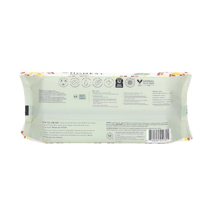The Honest Company Hypoallergenic Multi-Use Baby Wipes for Sensitive Skin, Geo Mood, 60 Count (Pack of 12)