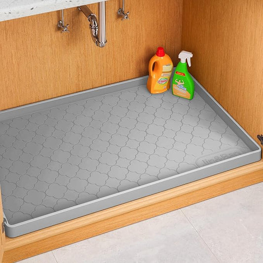 Jin&Bao Waterproof Under Sink Mat 40" x 22", Thick Silicone Mat Cabinet Protector for Kitchen and Bathroom, Shelf Liner, Home Organizer and Storage, Multipurpose Tray for Gadgets and Essentials