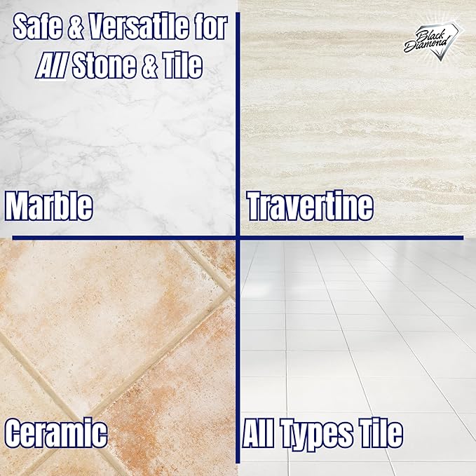 Black Diamond Stoneworks Marble & Tile Floor Cleaner Concentrate, pH Neutral, Streak-Free & No-Rinse Formula for Granite, Travertine, Limestone, Slate, Ceramic & Porcelain Floors (4-Gallons)