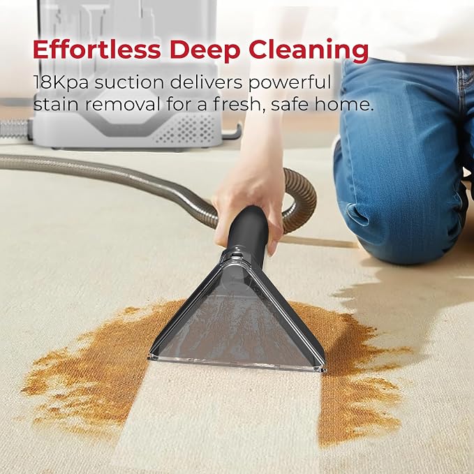 Rosewill Multi-Purpose Portable Carpet and Upholstery Cleaner, Powerful Suction 18 KPa Spot Cleaner, 600W Motor, Car and Auto Detailer, Stain/Spot Remover; Versatile Use: Carpet, Sofa, Pet Hair