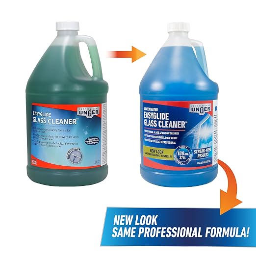 Unger Professional Streak-Free EasyGlide Glass Cleaner Concentrate, 1 Gallon, Ammonia-Free, Makes 100 Gallons of Solution, Safe for Tinted Windows, LOW-E, Windshields and Mirrors
