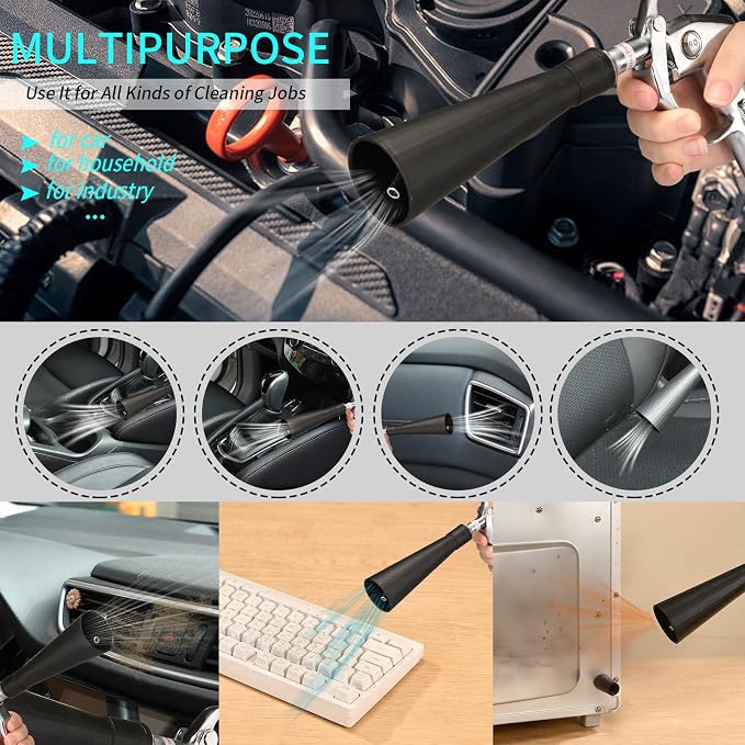 GOCCIDA Air Blower Gun Interior Car Detailing Tools for Car Detailing | Car Detailing Kit Interior Cleaner,Car Detailing Tools for Car Quickly Blasts Dirt and Dust with Nozzle and Dusting Brush