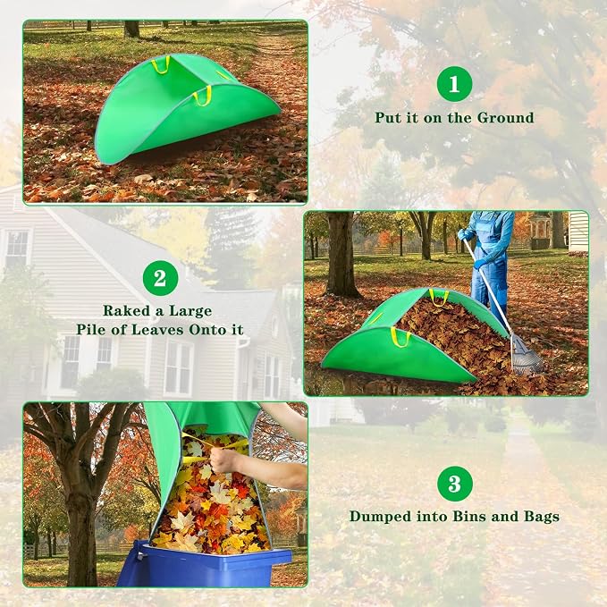 Tryly Leaf Collector, Foldable Leaf Bags, Portable Pop Up Lawn and Leaf Collector, Patent Number D1005635, Reusable Yard Garden Bags for Leaves Lawn Trash