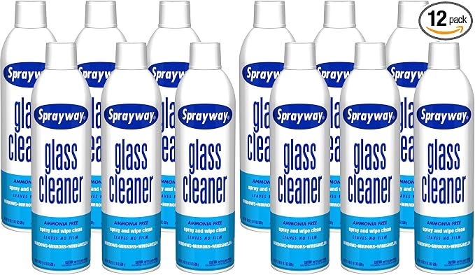 Sprayway Glass Cleaner with Foaming Spray for a Streak-Free Shine for Home and Automotive Use,19 oz.,(Pack of 12)