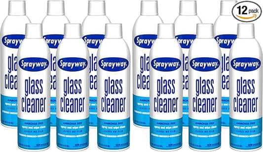 Sprayway Glass Cleaner with Foaming Spray for a Streak-Free Shine for Home and Automotive Use,19 oz.,(Pack of 12)