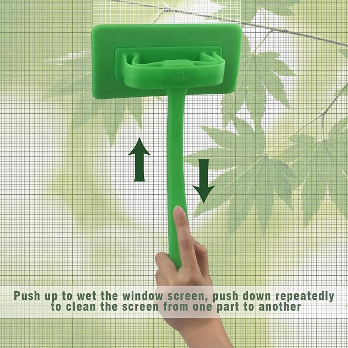 MyLifeUNIT Mesh Screen Cleaner, Detachable Window Screen Cleaning Brush | 7.87-Inch Wide Brush Heads, Windows Screen Cleaner Washing Tool with Wet and Dry Dual-Use for Inside Outside Window Screens