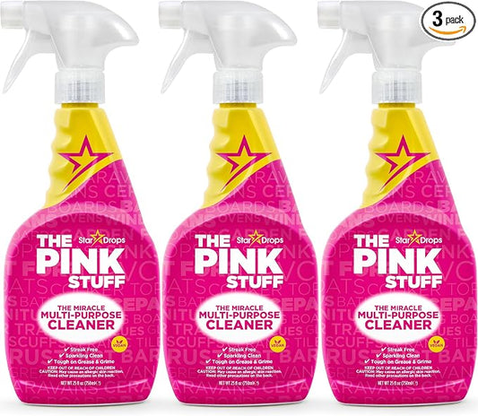 Stardrops - The Pink Stuff - The Miracle Multi-Purpose Cleaning Spray 750ml 3-Pack Bundle (3 Multi-Purpose Spray)