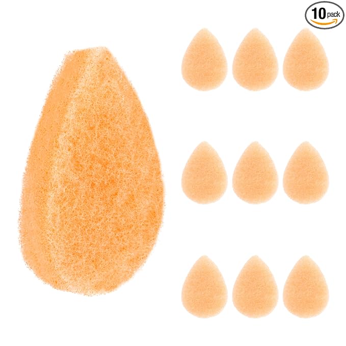 IMPRESA Facial Sponge - Daily Deep Cleansing Face Scrubber - Gentle Exfoliating Pads for Dead Skin Removal - Reusable Face Scrub Pads for Normal to Oily Skin (Natural, Regular)