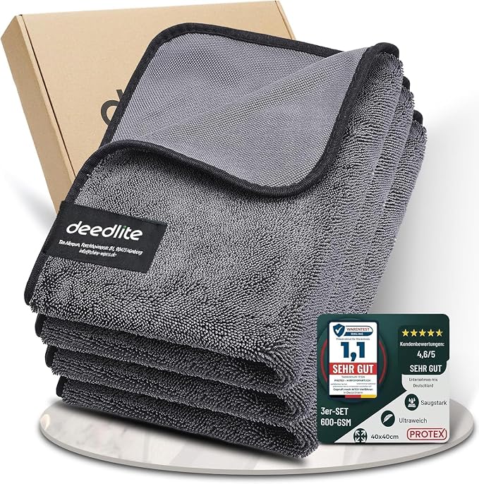 Deedlite Bath Wipes Shower Cleaning Cloths, Premium Car Drying Towel | Ultra Absorbent Twisted-Loop Design| Microfiber Towel for Car, Shower Cabin, Household