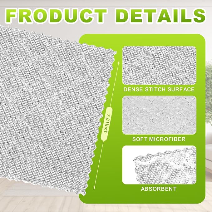 12 Pcs Multipurpose Wire Dishwashing Rag, Upgraded Double-Layer Non-Scratch Wire Dish Cleaning Cloths, Reusable Steel Scrubberfor Kitchen, Cookware, Sinks, Stove Tops, 10"x10"