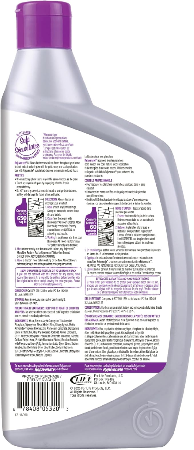 Rejuvenate All Floors Restorer, Fills Scratches, Shines & Protects, 6 Pack | 1-Coat Application Fills Scratches, Shines & Protects, Safe on Sealed Hardwood, Laminate, Vinyl, & Tile, Safe For Pets & Kids