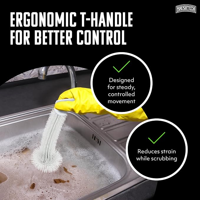 BRUSHTECH – Kitchen Waste Food Disposal Brush – White