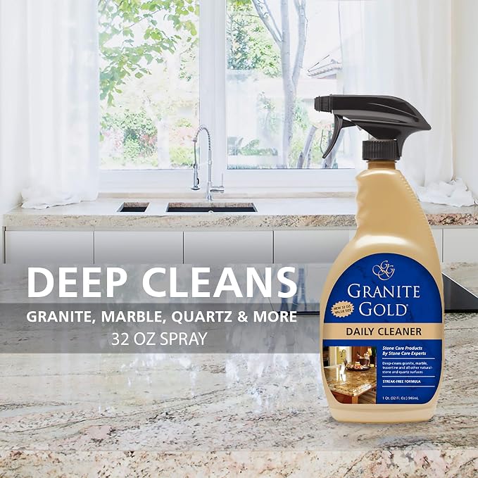 Granite Gold Daily Cleaner for Granite,Marble & Other Natural Stone & Quartz Surfaces,32 Ounces,(Pack of 2)