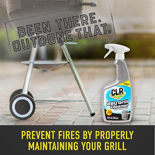 CLR Brands Grill Cleaner and Degreaser Spray, 26 oz. Bottle, BBQ Cleaner Removes Burnt Food, Grease and Grime from Grates and Racks, Pellet and Electric Smokers