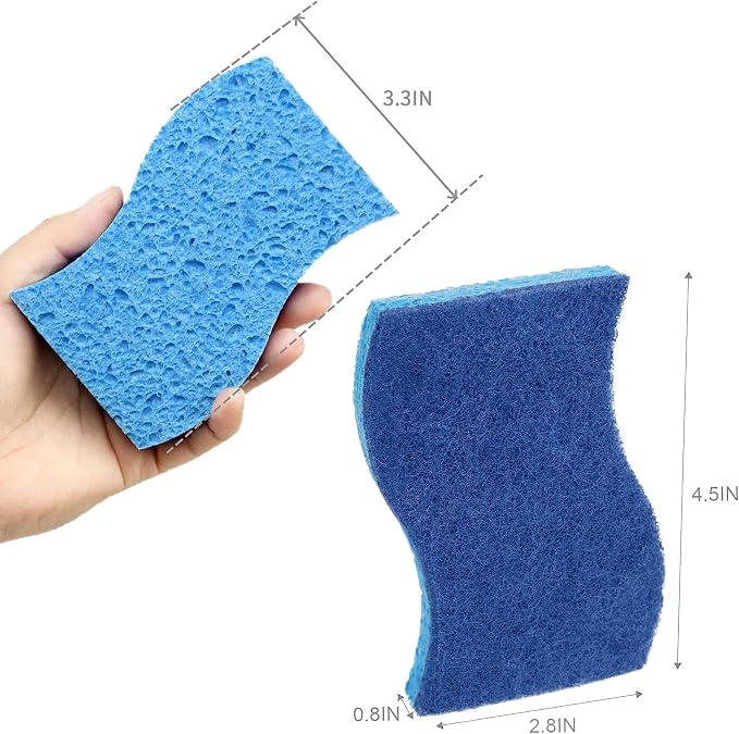 CELOX Sponges Kitchen, Non-Scratch Dish Sponges, Blue