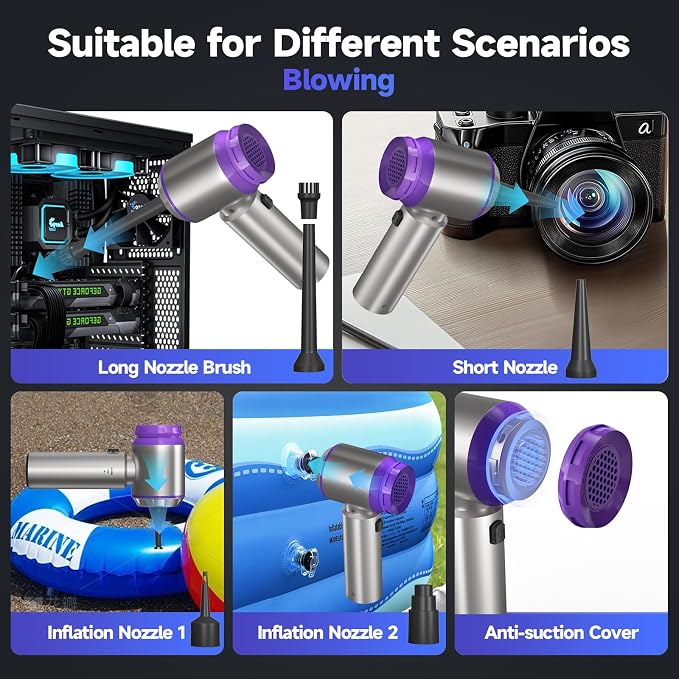 Car Vacuum Portable Cordless, 22000PA High Power handheld Vacuum Cleaner with Brushless Motor,11 in 1 Mini Hand Held Vacuum Cordless Rechargeable Air Duster/Blower/Pump for Car, Home, Pet, Office