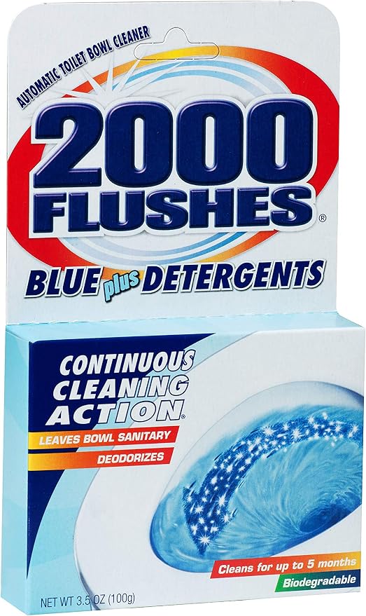2000 FLUSHES - 201020 2000 Flushes Blue Plus Detergents Automatic Toilet Bowl Cleaner, 3.5 OZ