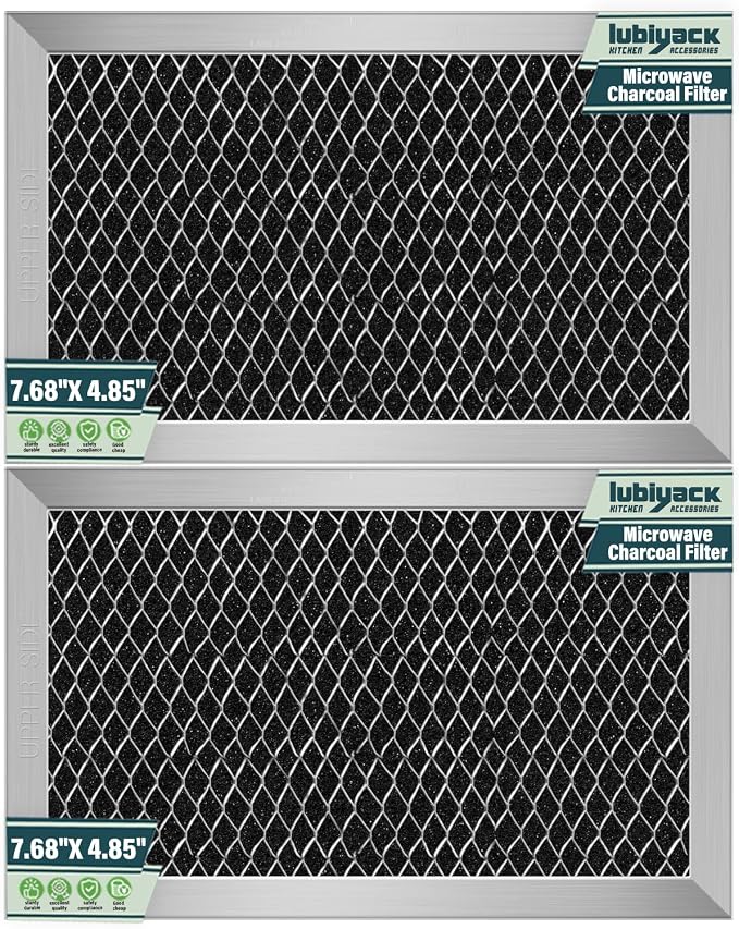 2Pcs Microwave Charcoal Filter Replacement for GE JX81C WB02X10776, Microwave Filter Replacement 7.68" x 4.85" Air Carbon Filter