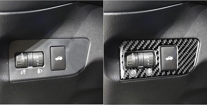 Real Carbon Fiber Trim for Subaru Accessories | for BRZ 2016 2017 2018 2019 2020 Headlight Switch Head Lamp Control Button Cover Interior Thick Overlay Decal - B