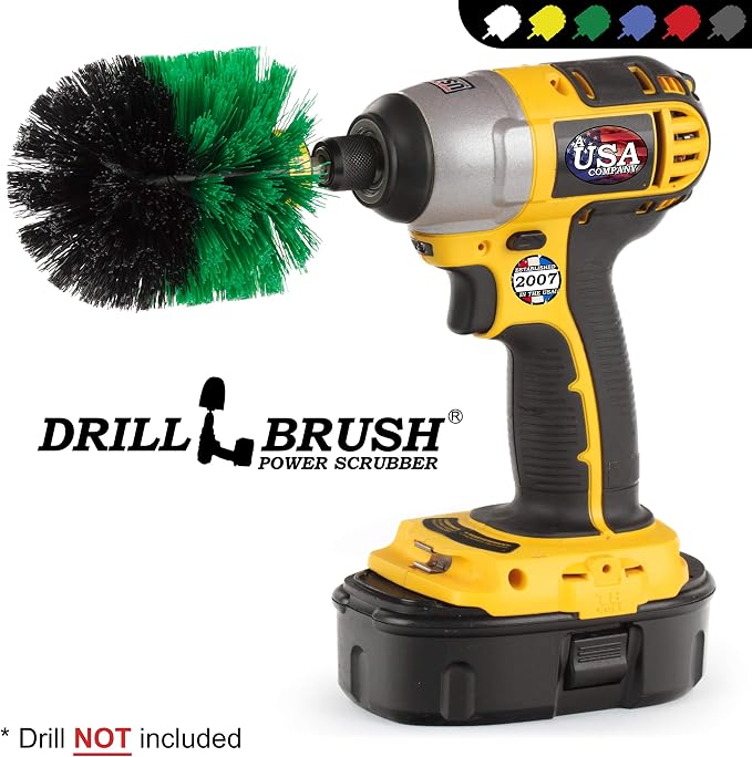 Drillbrush Kitchen Cleaning Supplies - Oven Door Cleaner - Sink Scrub Brush | Household Cleaners for Drill - Home Kitchen Scrubbing - Stove Cleaning Tool - Pots and Pans Scrubber - Frying Pan Scrubber