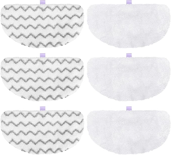 Tidy Monster 6 Pack Steam Mop Replacement Pads Compatible with Bissell Powerfresh Steam Mop 1940 1806 1544 1440 2075A 2685A Series, Part # 5938 & 203-2633, 1606668 & 1606669 (3Plush+3Scrub Plush)
